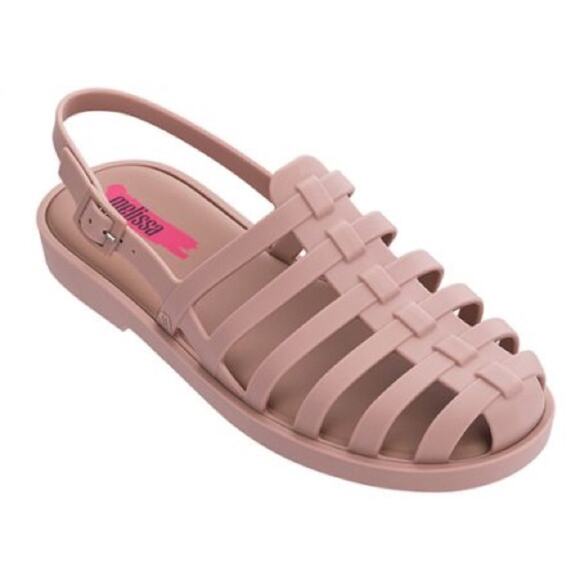 Melissa Disco Sandals in Dark Matte Pink 5 - Picture 1 of 11